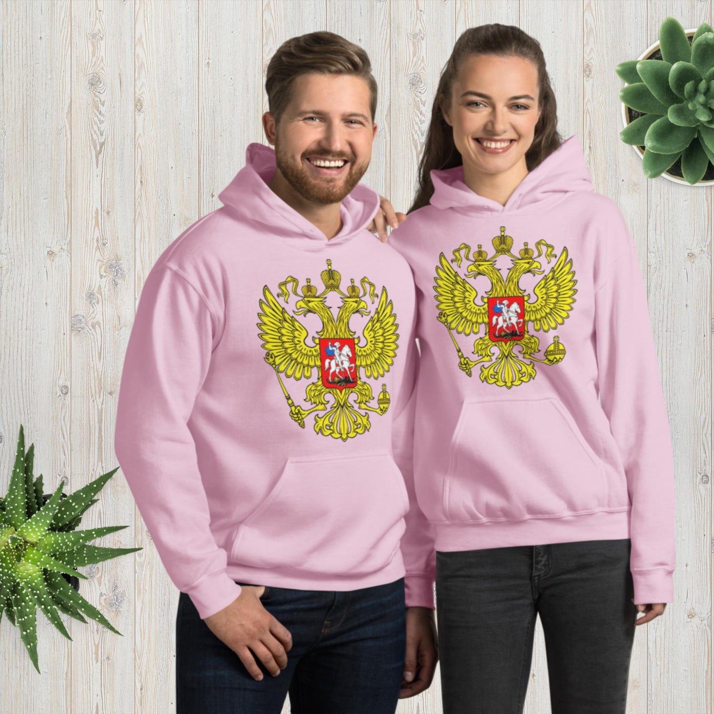 Hoodie Kapuzenpullover mit Russland Wappen in verschiedenen Farben