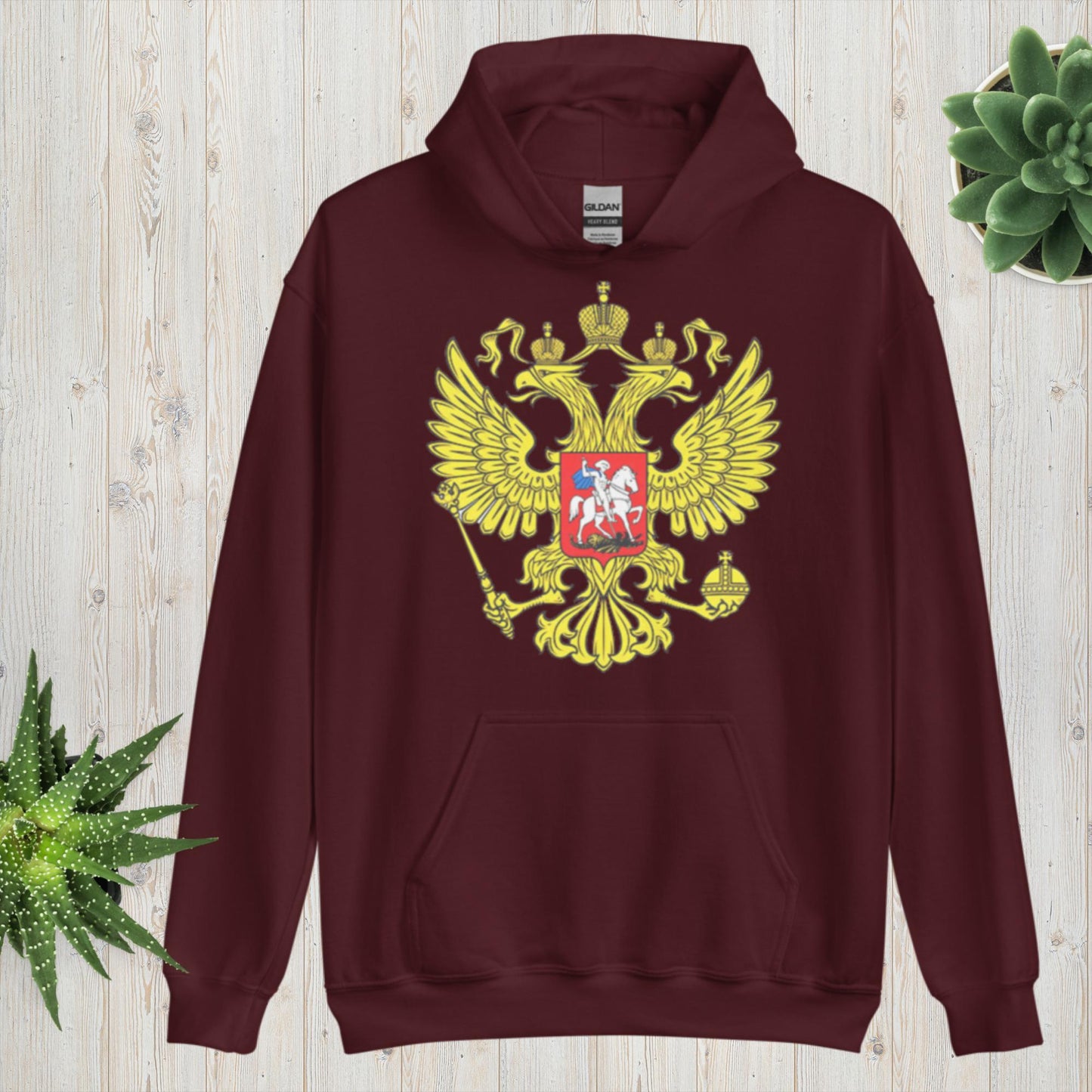 Hoodie Kapuzenpullover mit Russland Wappen in verschiedenen Farben