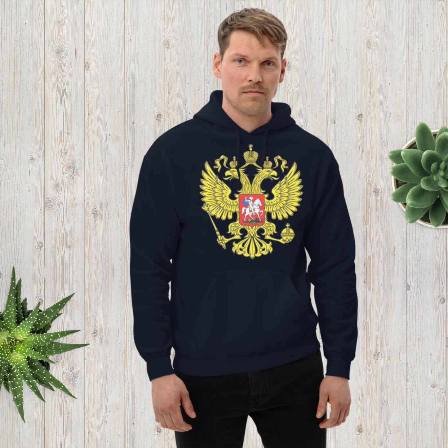 Hoodie Kapuzenpullover mit Russland Wappen in verschiedenen Farben