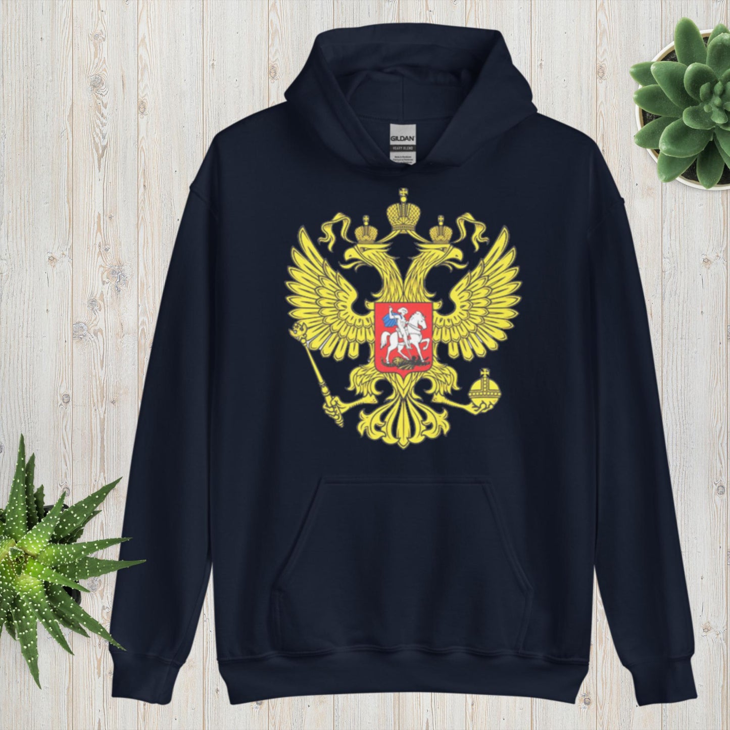 Hoodie Kapuzenpullover mit Russland Wappen in verschiedenen Farben