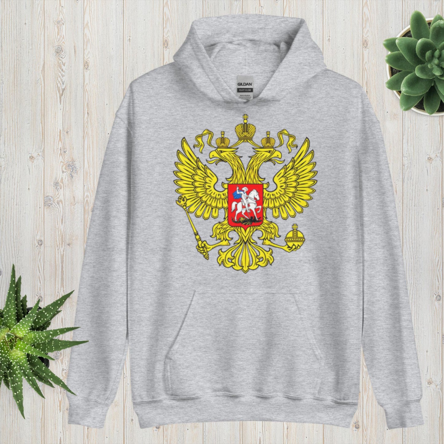 Hoodie Kapuzenpullover mit Russland Wappen in verschiedenen Farben