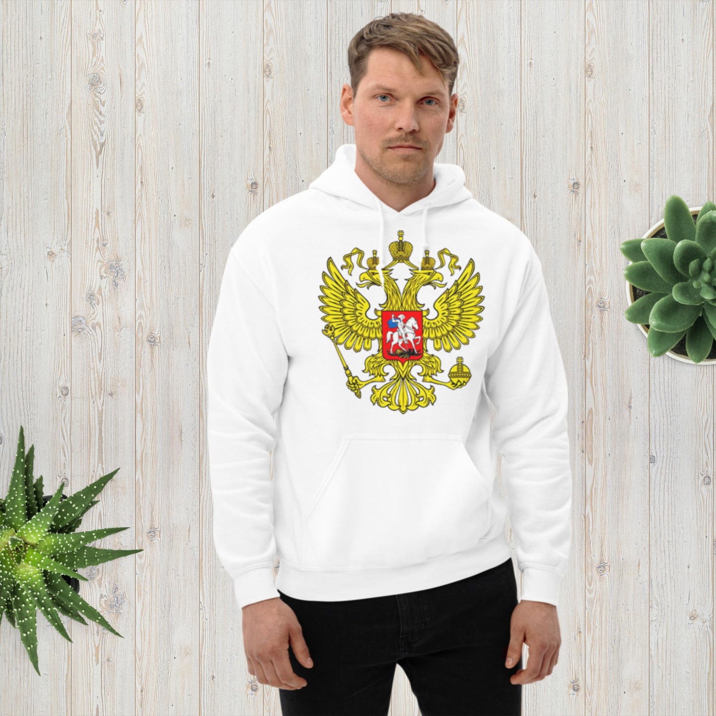 Hoodie Kapuzenpullover mit Russland Wappen in verschiedenen Farben