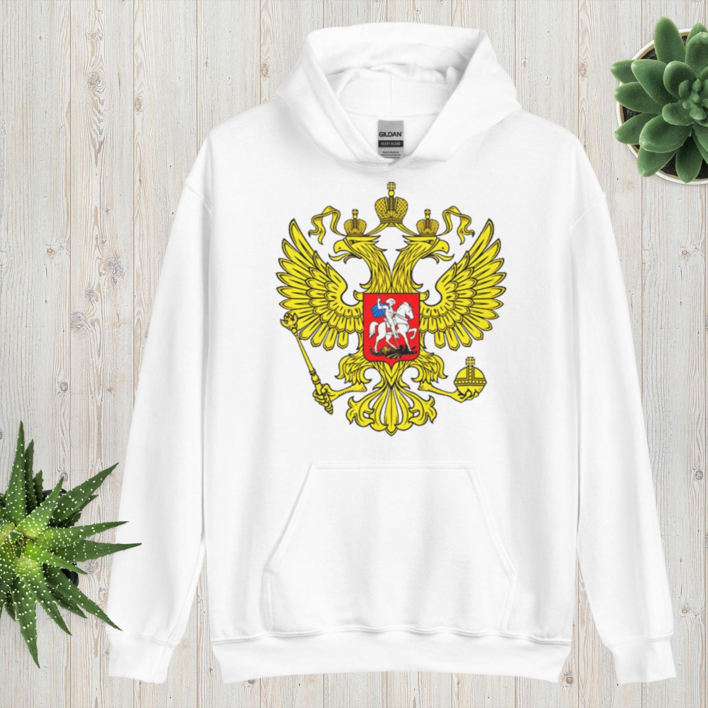 Hoodie Kapuzenpullover mit Russland Wappen in verschiedenen Farben