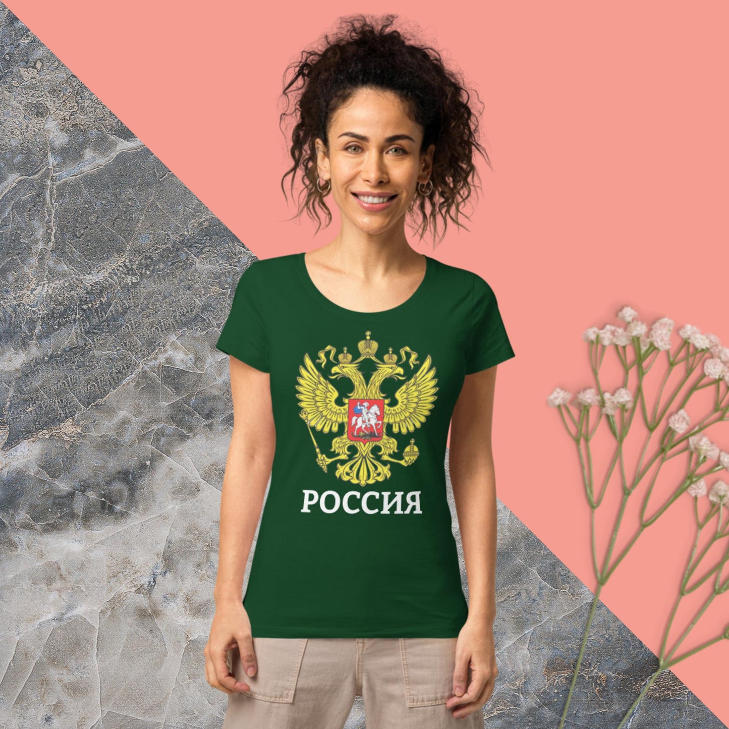 Russland Basic Bio-T-Shirt für Damen in verschiedenen Farben
