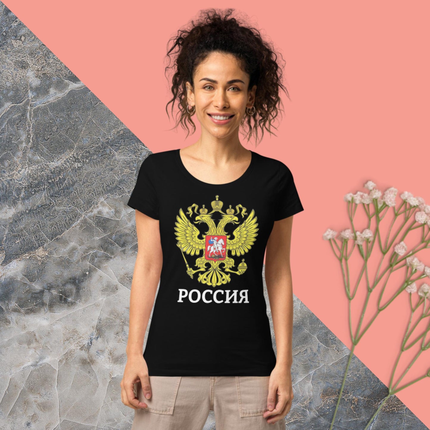 Russland Basic Bio-T-Shirt für Damen in verschiedenen Farben