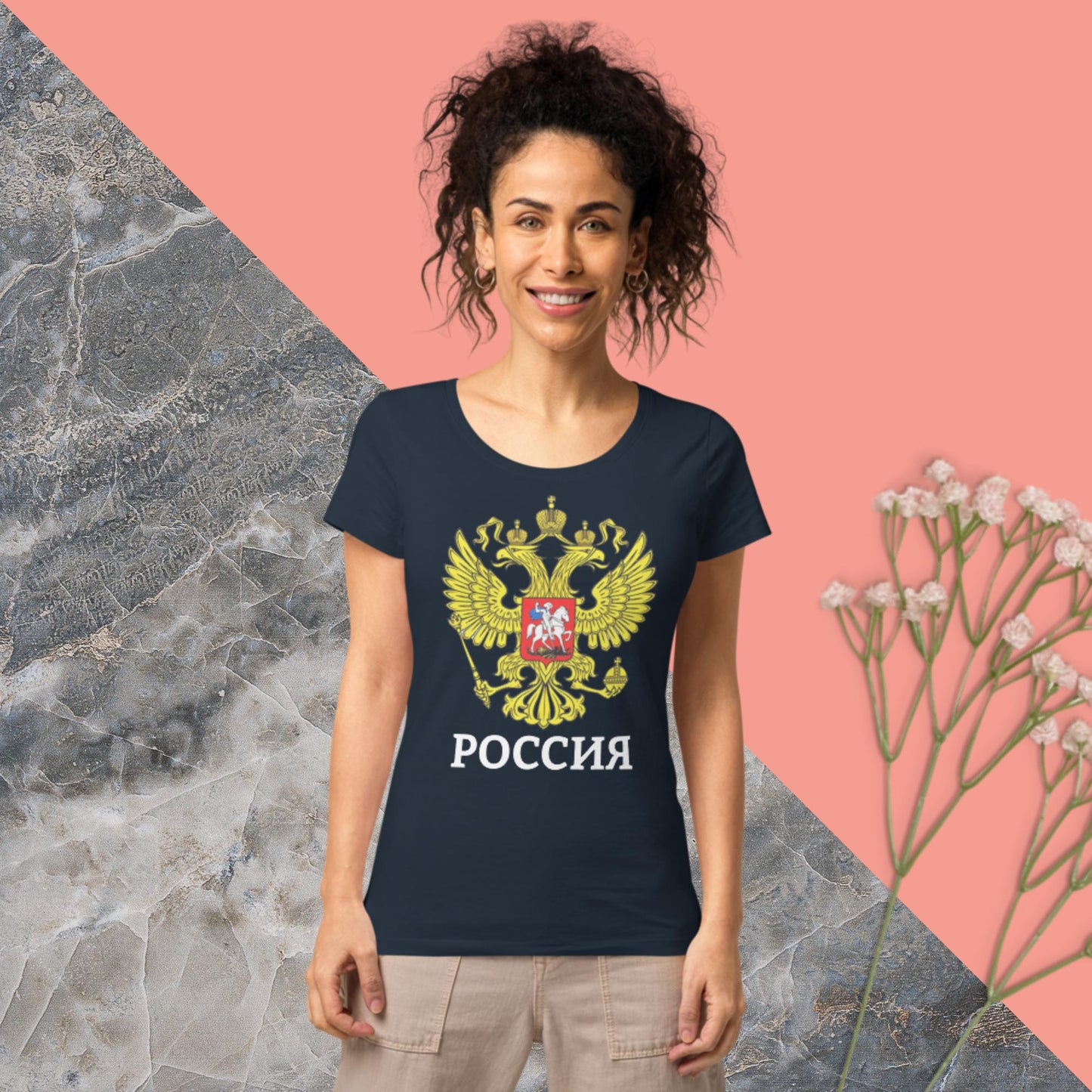 Russland Basic Bio-T-Shirt für Damen in verschiedenen Farben