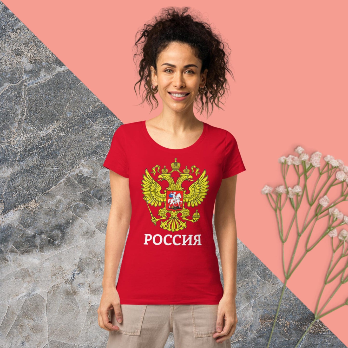 Russland Basic Bio-T-Shirt für Damen in verschiedenen Farben