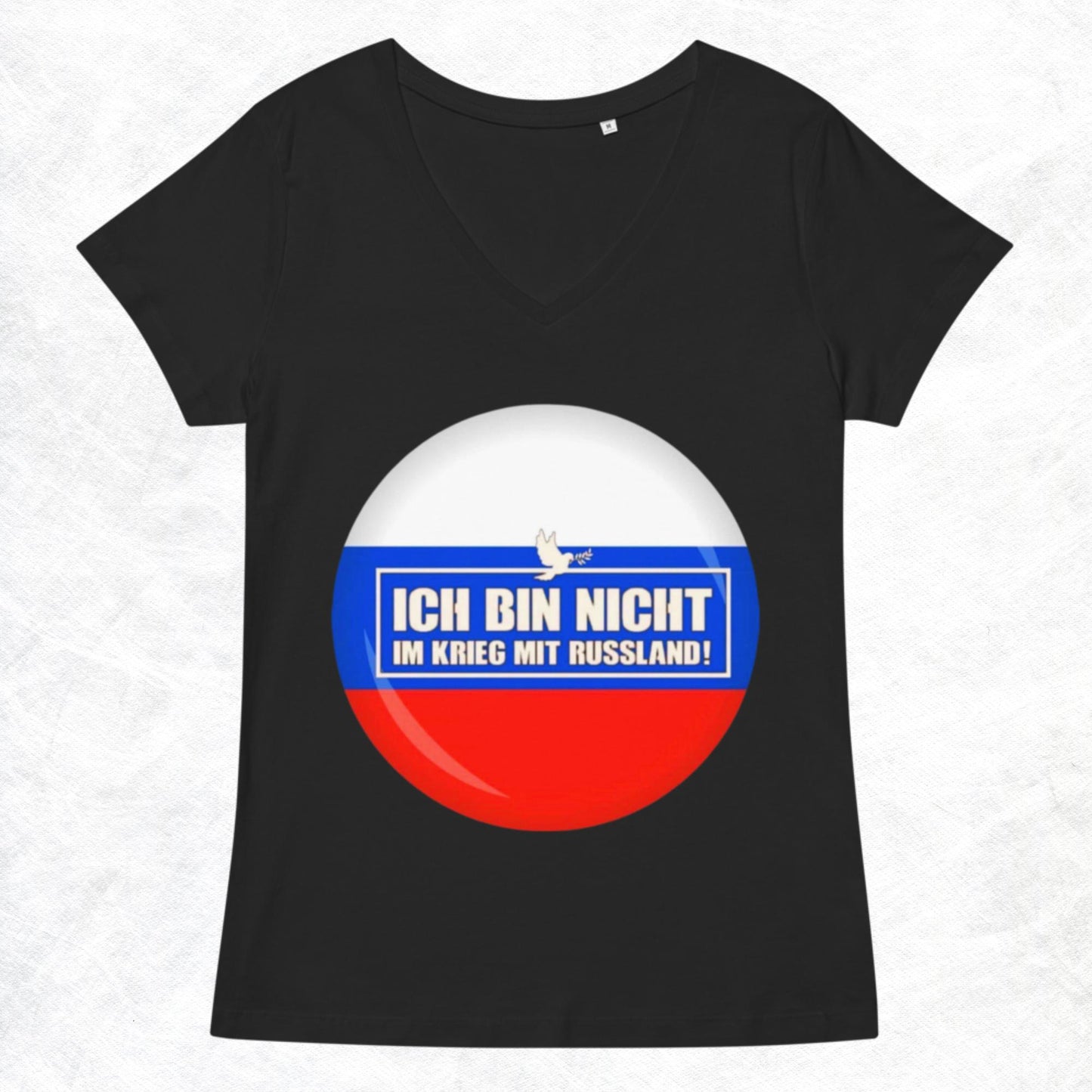 Kein Krieg mit Russland Damen-T-Shirt mit V-Ausschnitt