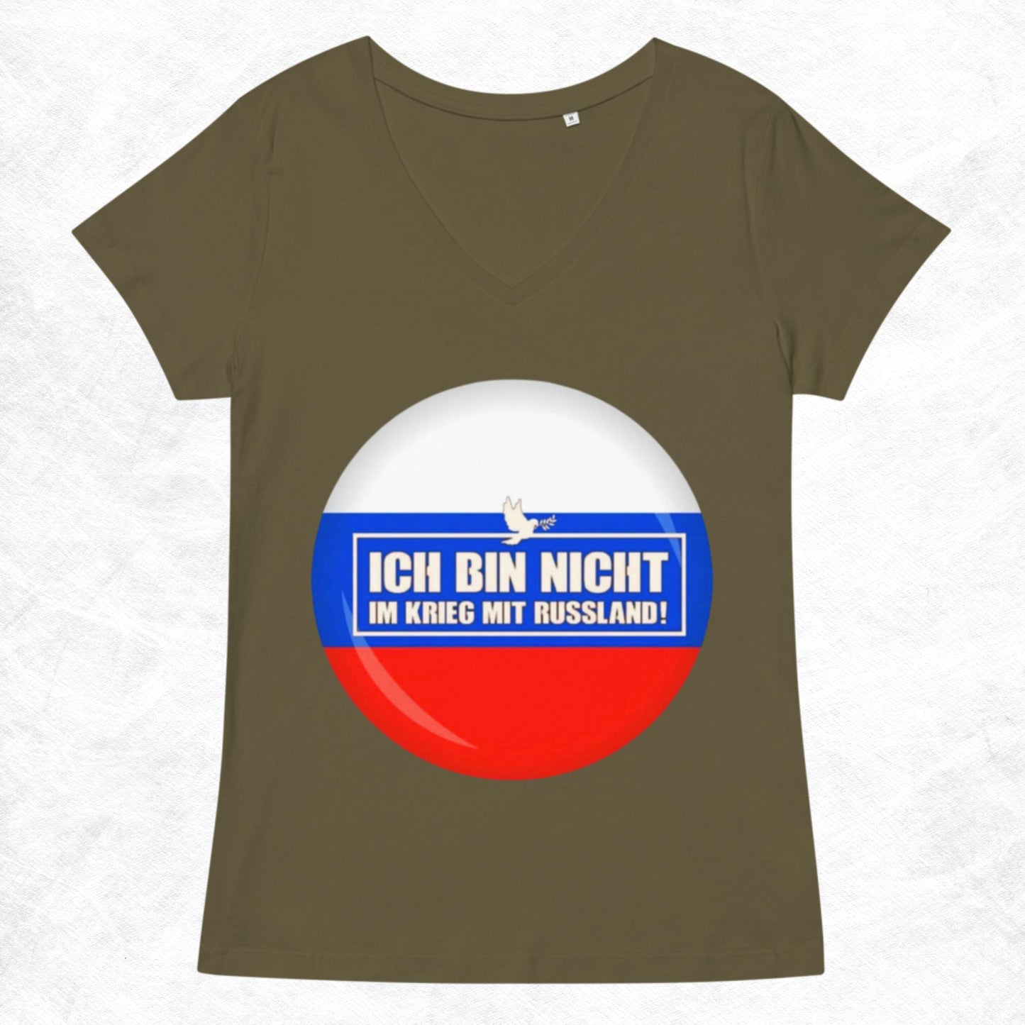 Kein Krieg mit Russland Damen-T-Shirt mit V-Ausschnitt