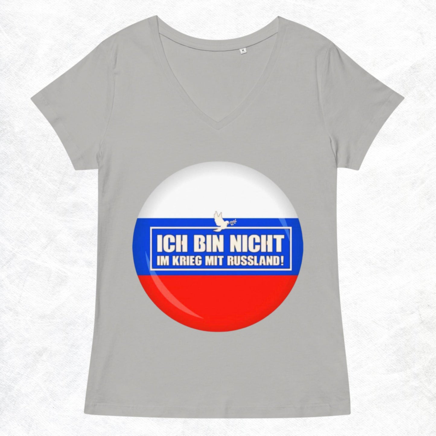 Kein Krieg mit Russland Damen-T-Shirt mit V-Ausschnitt