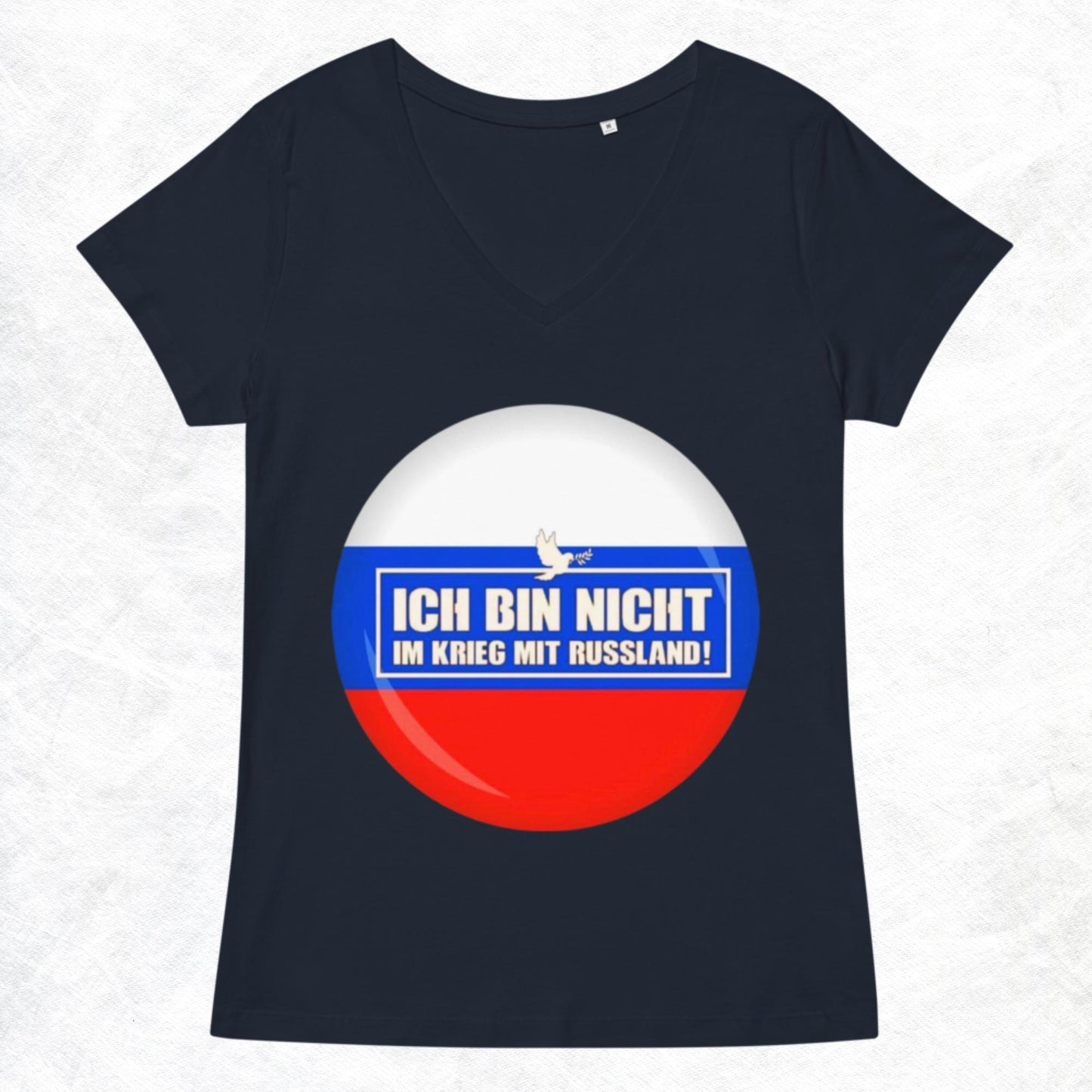 Kein Krieg mit Russland Damen-T-Shirt mit V-Ausschnitt