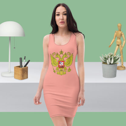Tank-Top-Kleid mit Russland-Wappen in rosa