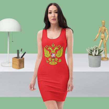Tank-Top-Kleid mit Russland Wappen in rot