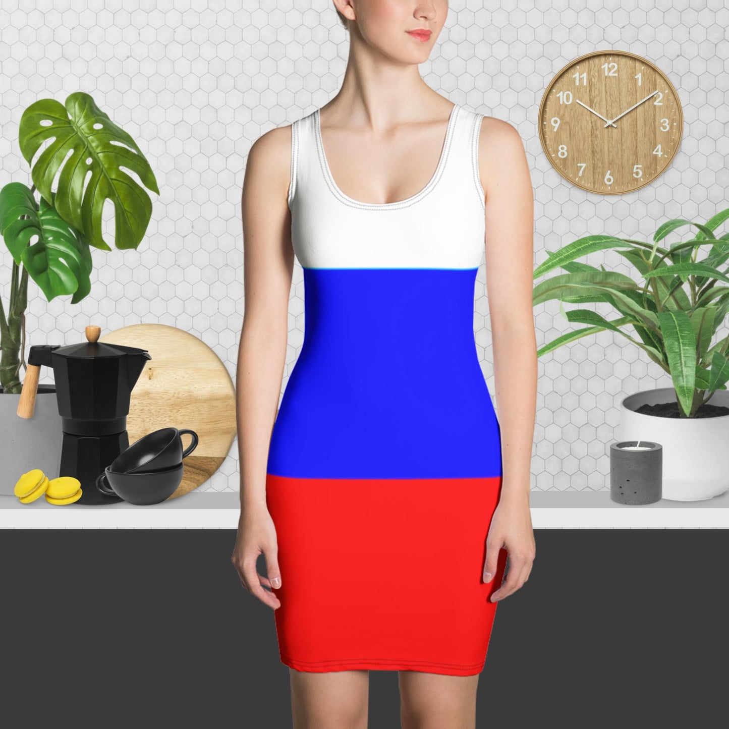 Tank-Top-Kleid in den Farben der Russischen Flagge