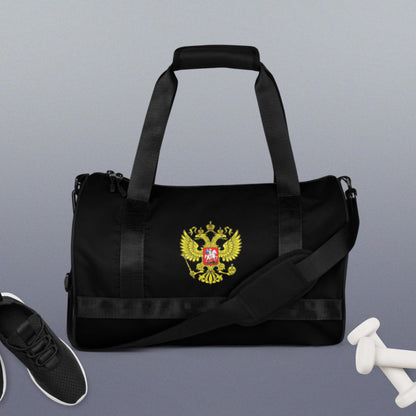 Sporttasche mit Russland-Wappen in schwarz