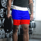 Kurze Sporthose Shorts für Herren in den Farben der Russischen Flagge