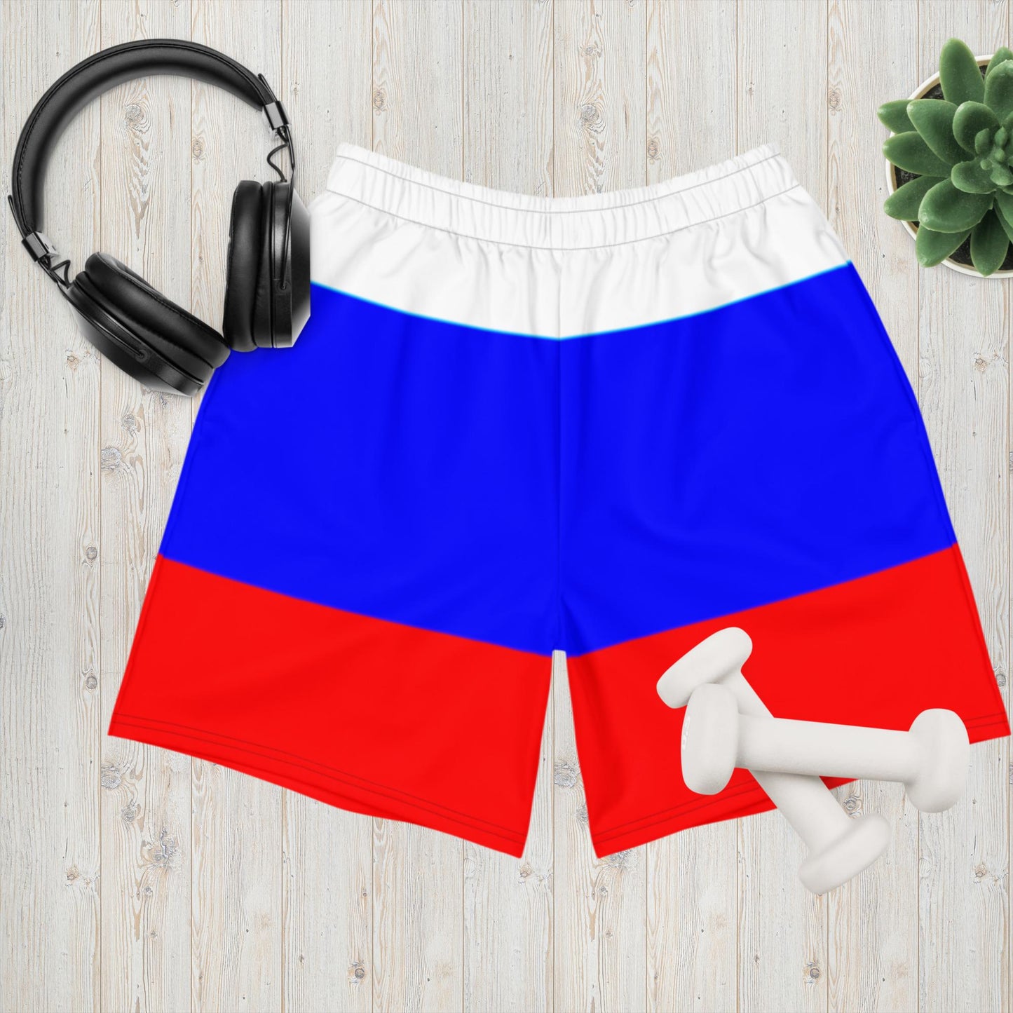 Kurze Sporthose Shorts für Herren in den Farben der Russischen Flagge