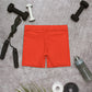 Kurze enge Sporthose Shorts für Damen in orange-rot