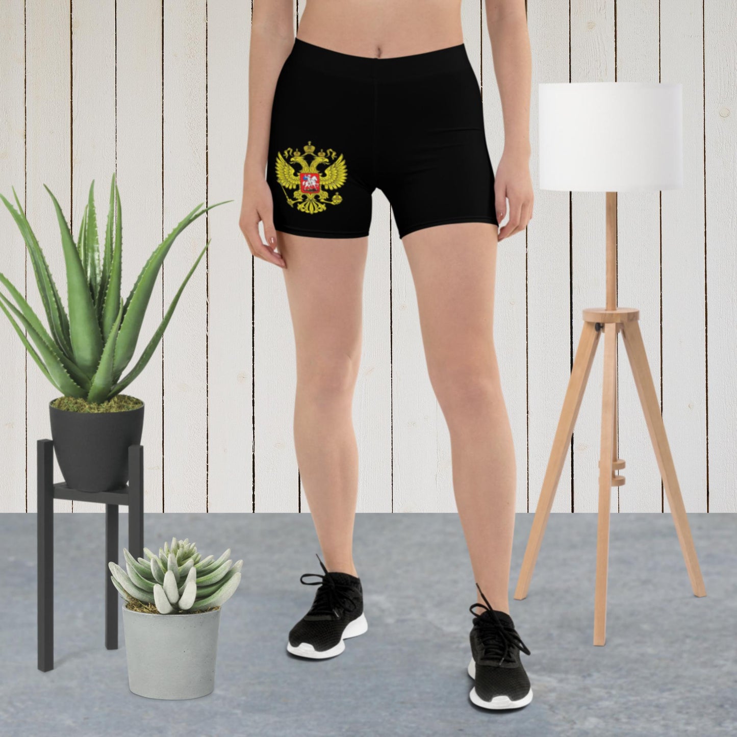 Kurze enge Sporthose Shorts für Damen in schwarz