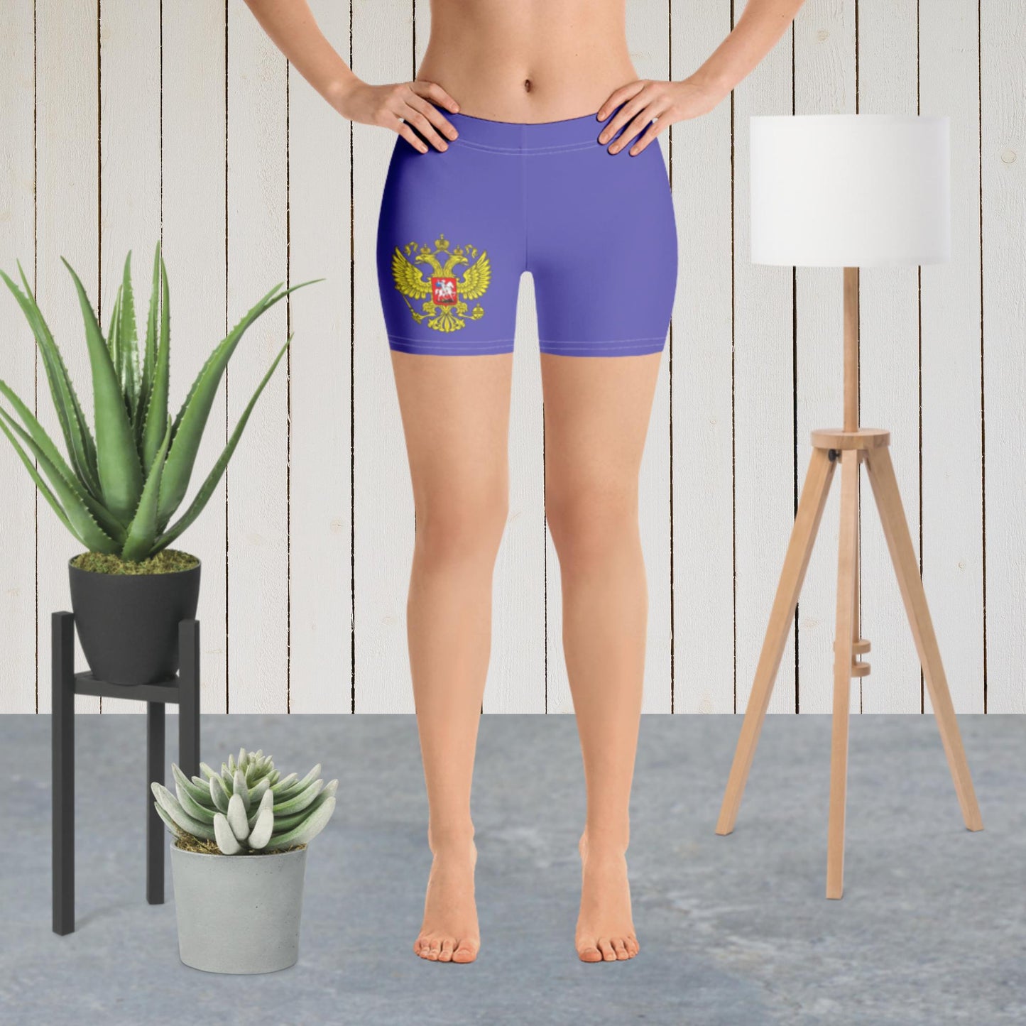 Kurze enge Sporthose Shorts für Damen in violett