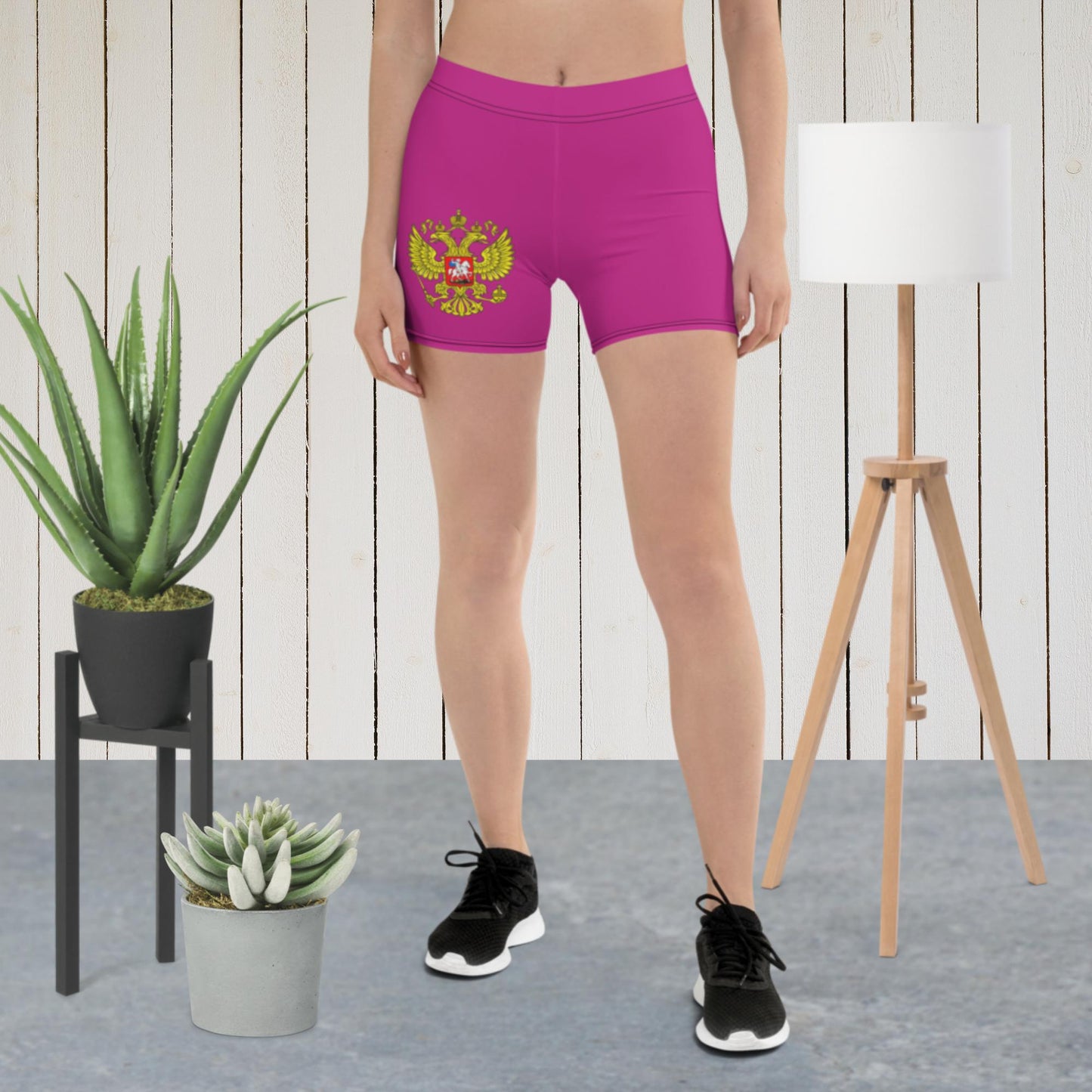 Kurze enge Sporthose Shorts für Damen in lila