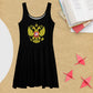 Skater-Kleid mit Russland-Wappen in schwarz