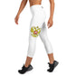 Yoga-Capri-Leggings mit Russland-Wappen in weiß