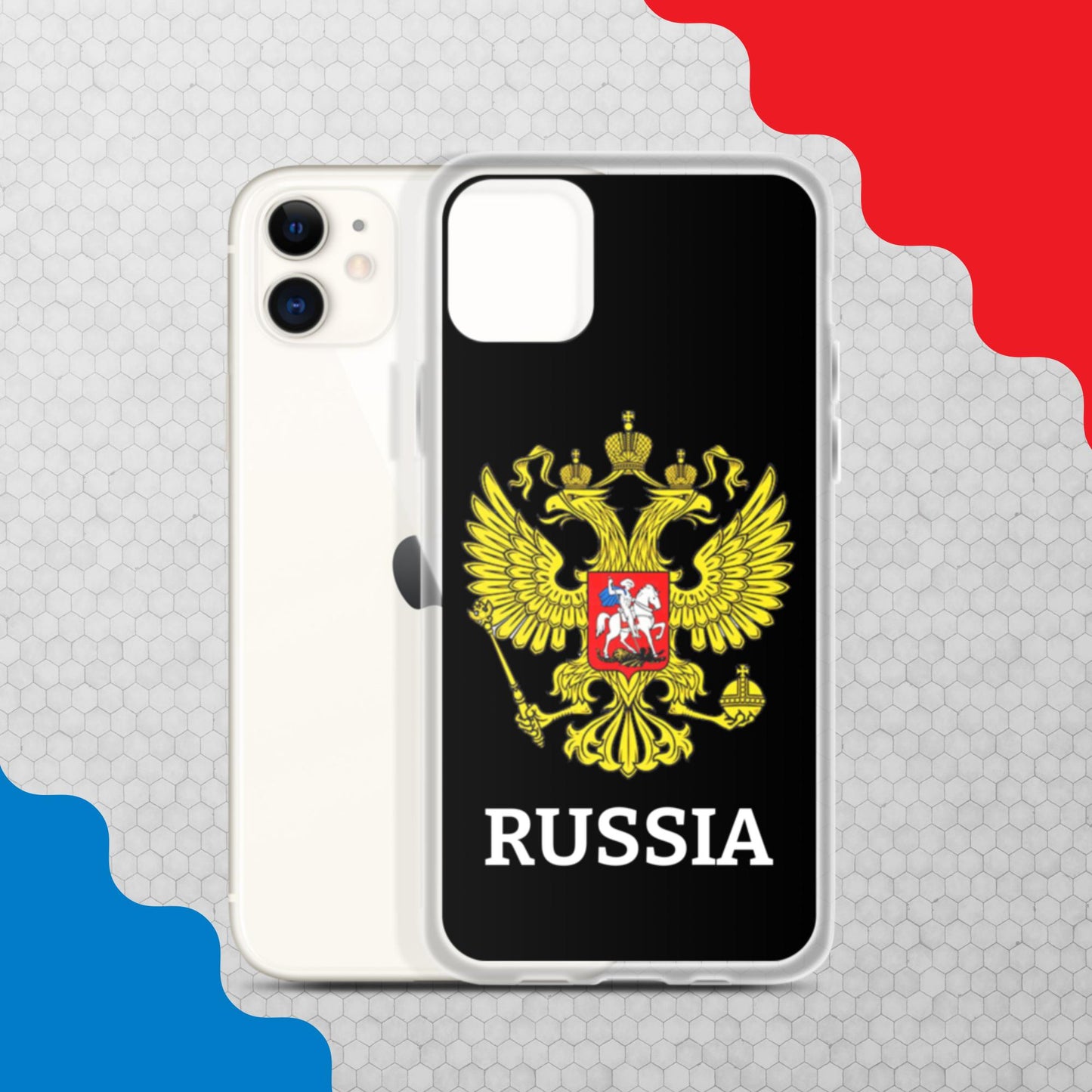 iPhone-Hülle mit Russland-Wappen in schwarz (alle Modelle)