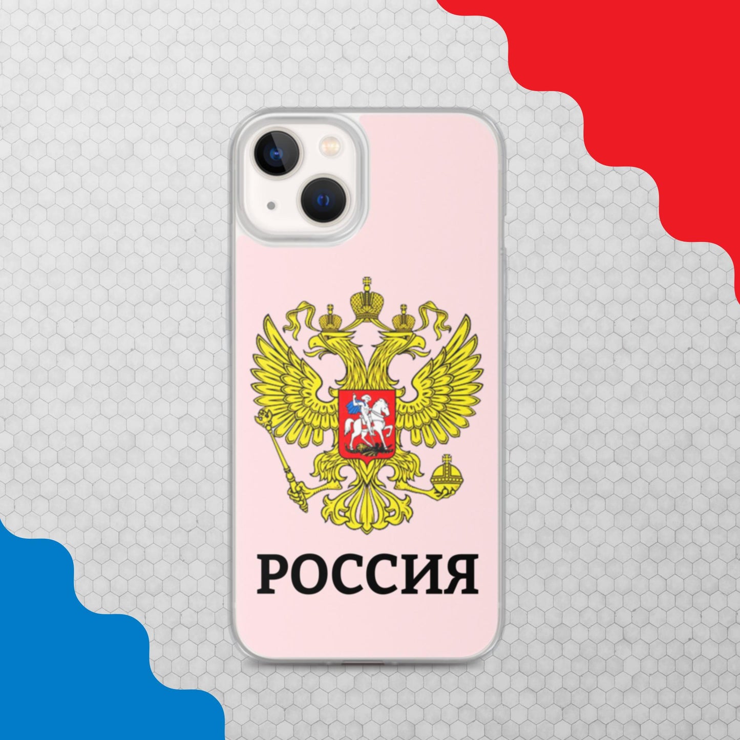 iPhone-Hülle mit Russland-Wappen in rosa (alle Modelle)