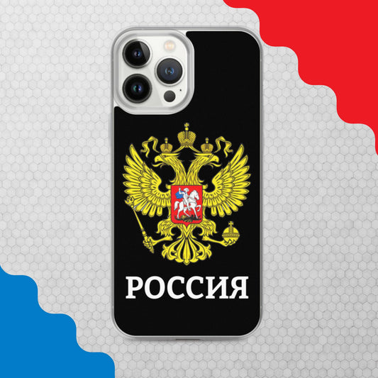 iPhone-Hülle mit Russland-Wappen in schwarz (alle Modelle)