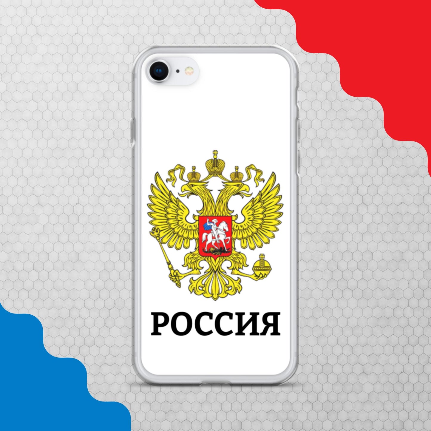 iPhone-Hülle mit Russland-Wappen in weiß (alle Modelle)