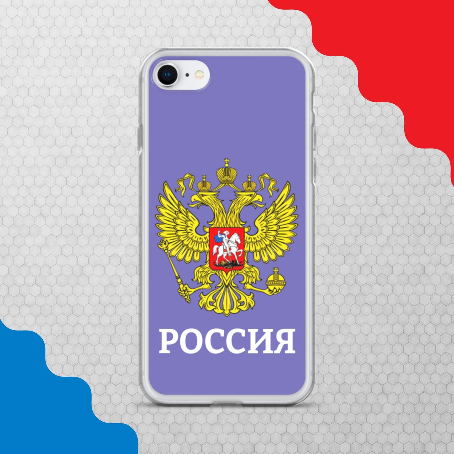 iPhone-Hülle mit Russland-Wappen in violett (alle Modelle)