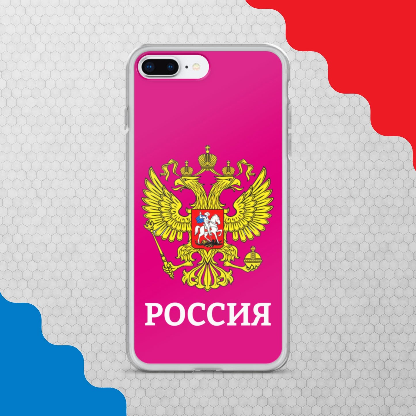 iPhone-Hülle mit Russland-Wappen in lila (alle Modelle)