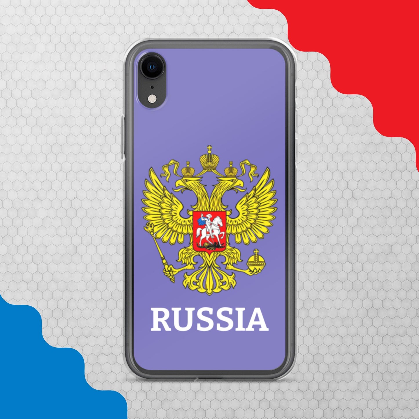 iPhone-Hülle mit Russland-Wappen in violett (alle Modelle)