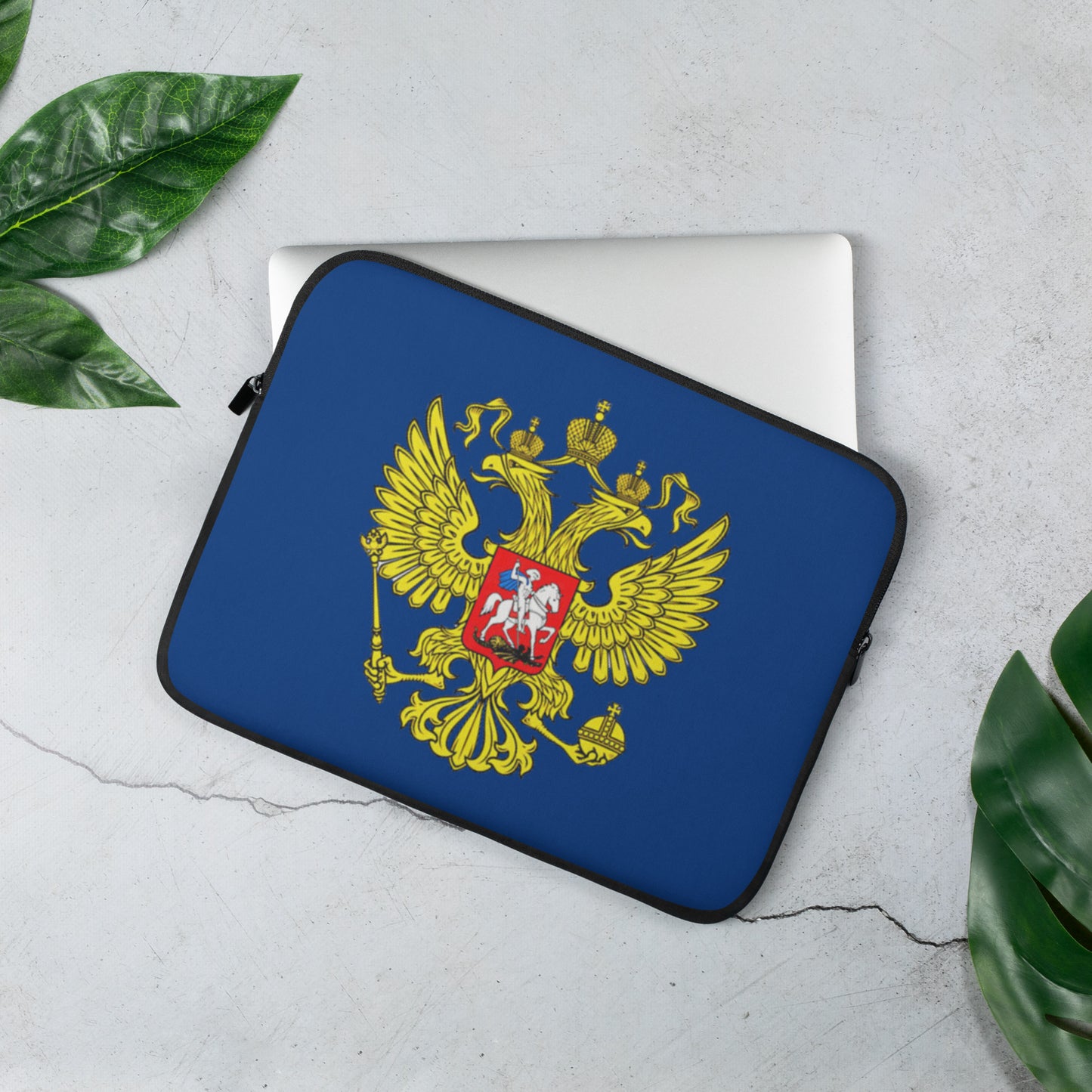 Laptop-Tasche mit Russland-Wappen in dunkelblau