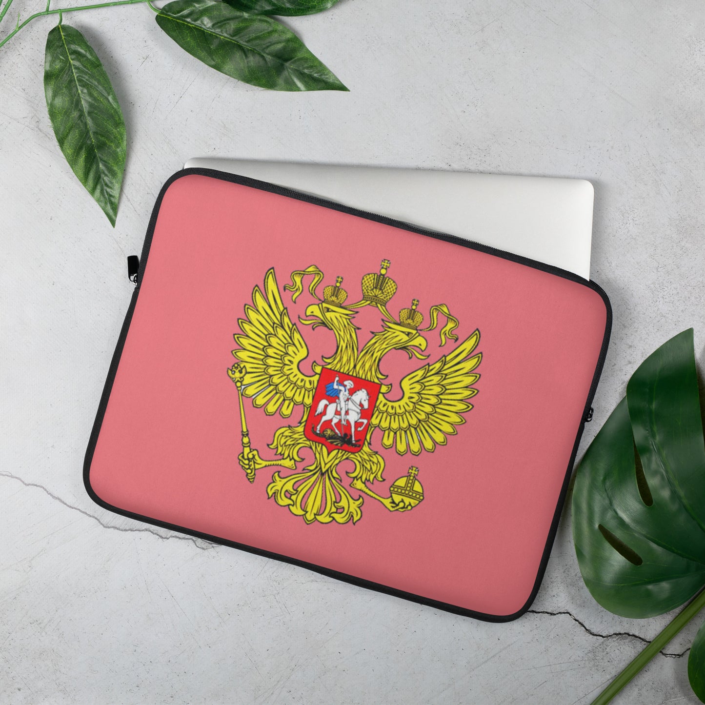 Laptop-Tasche mit Russland-Wappen in pink