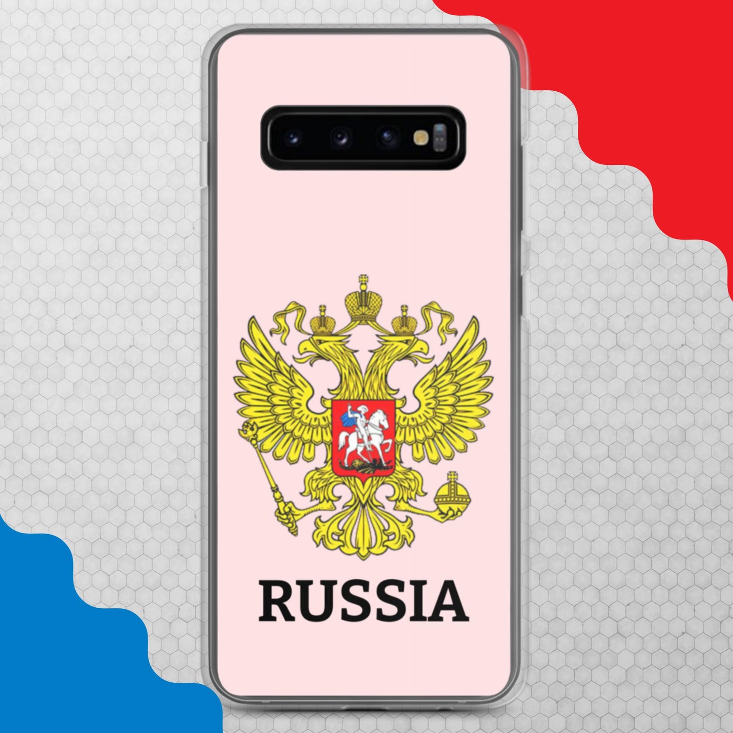 Samsung-Handyhülle mit Russland-Wappen in rosa (alle Modelle)