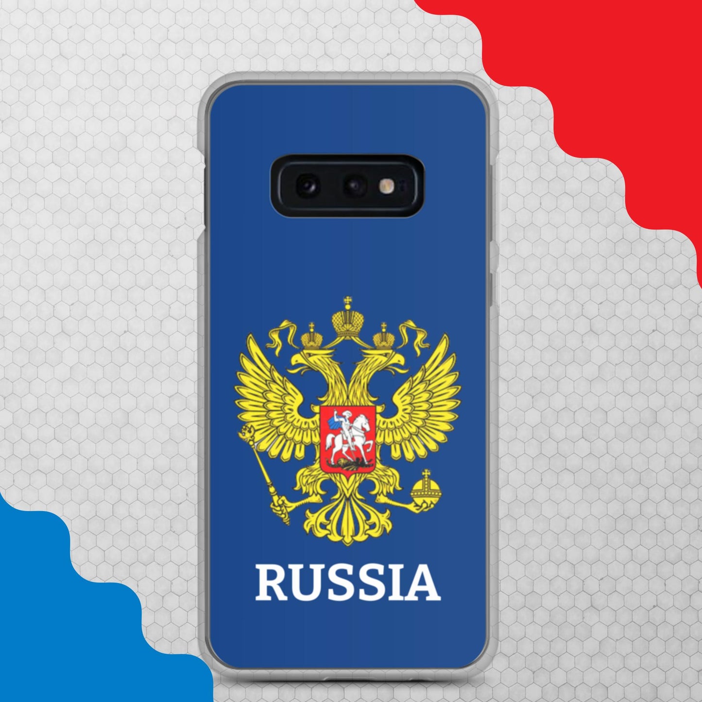 Samsung-Handyhülle mit Russland-Wappen in blau (alle Modelle)