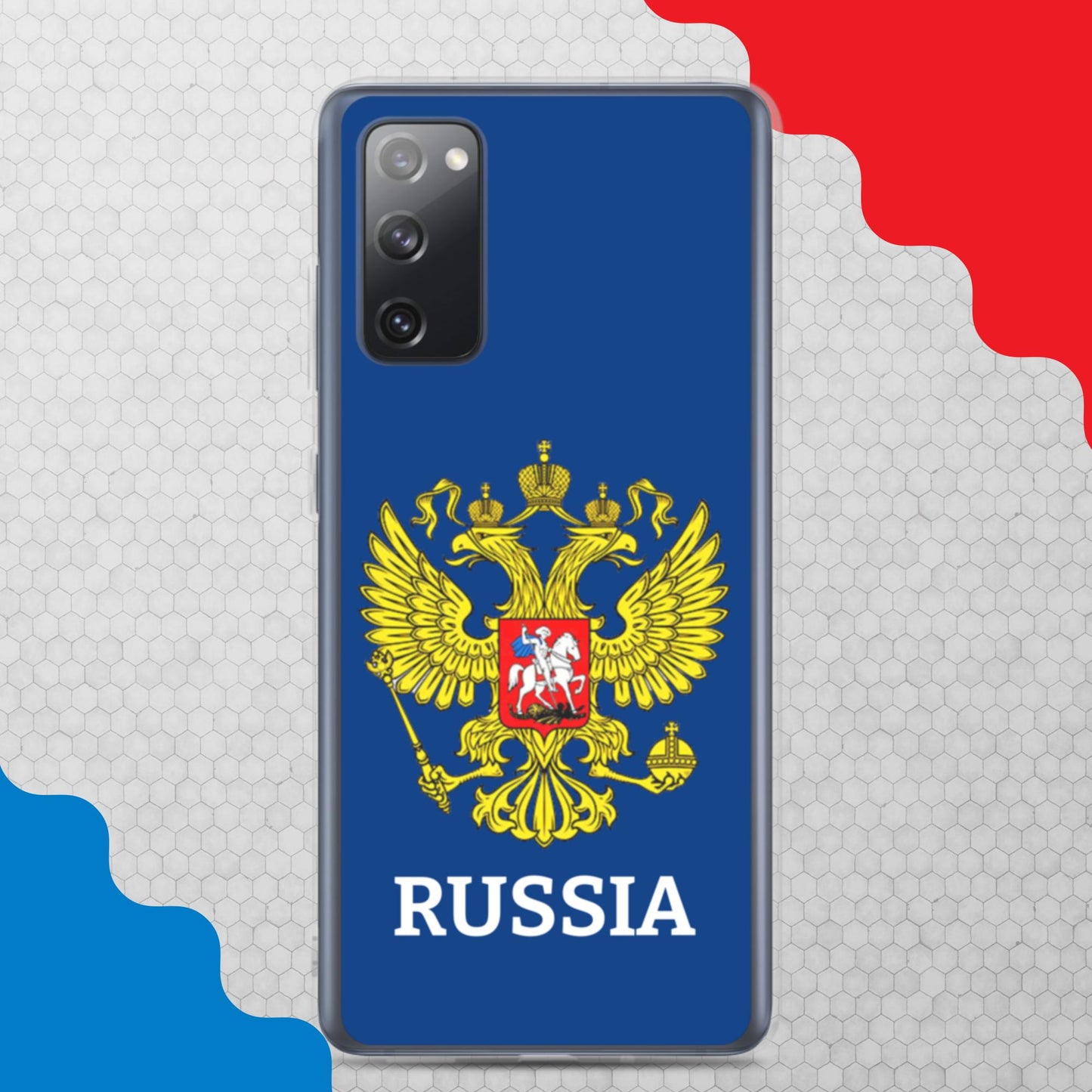 Samsung-Handyhülle mit Russland-Wappen in blau (alle Modelle)