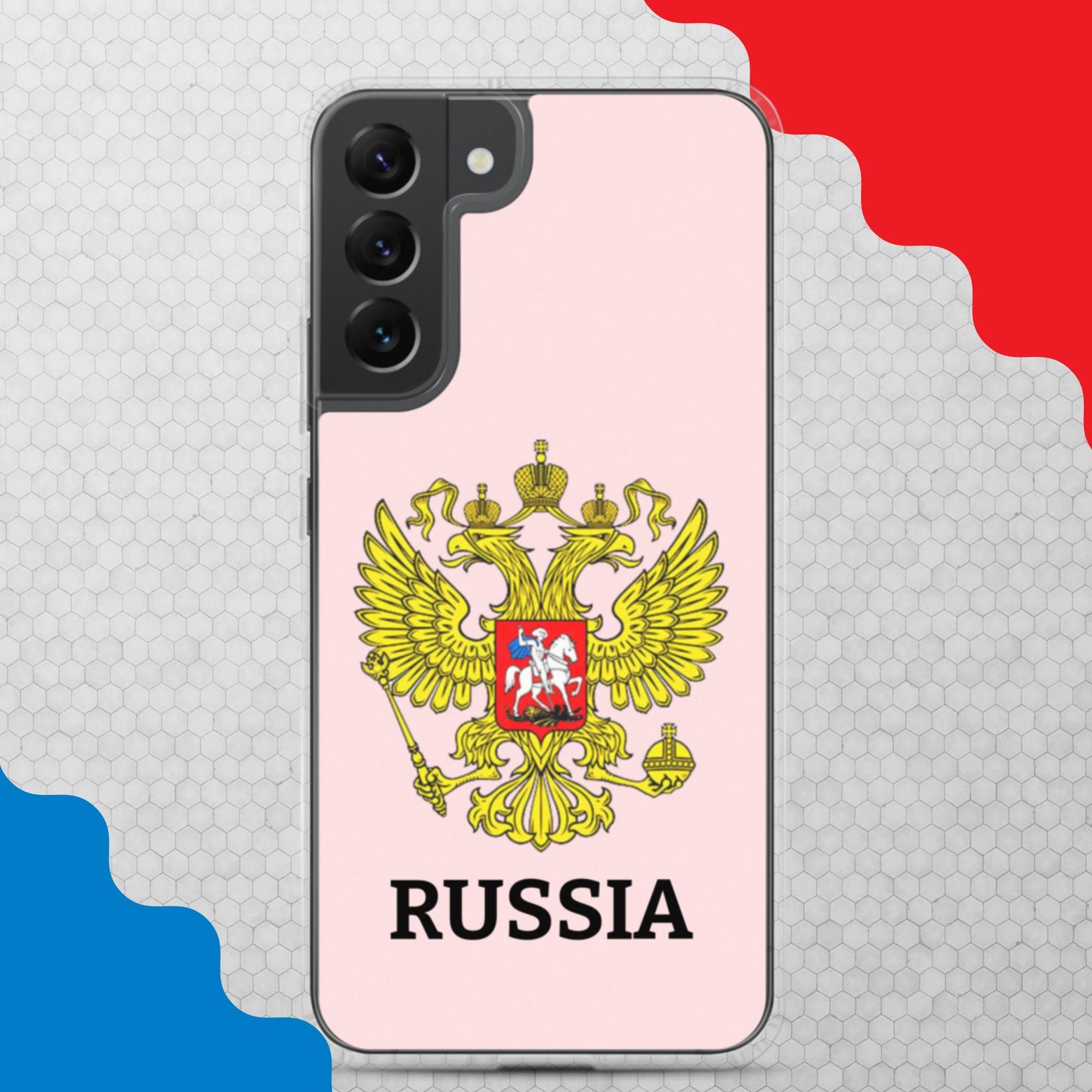 Samsung-Handyhülle mit Russland-Wappen in rosa (alle Modelle)