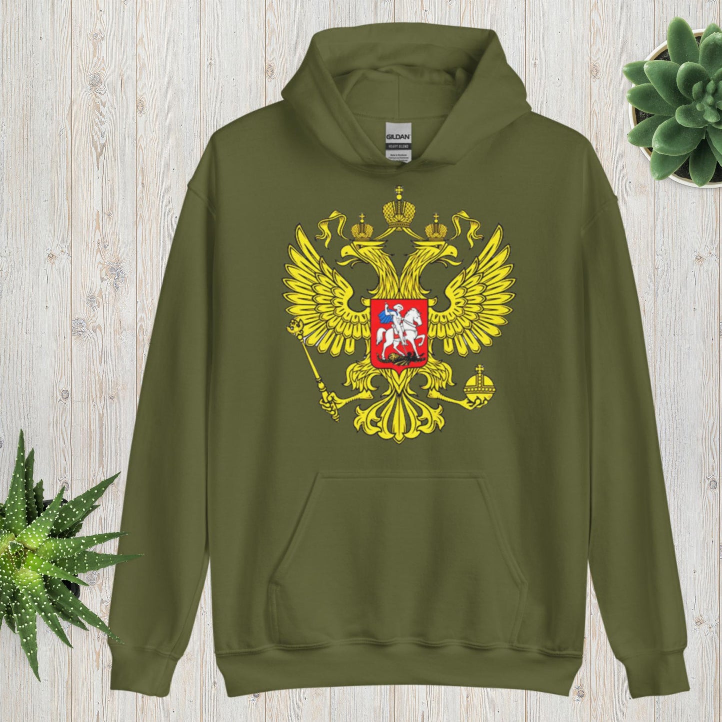 Hoodie Kapuzenpullover mit Russland Wappen in verschiedenen Farben