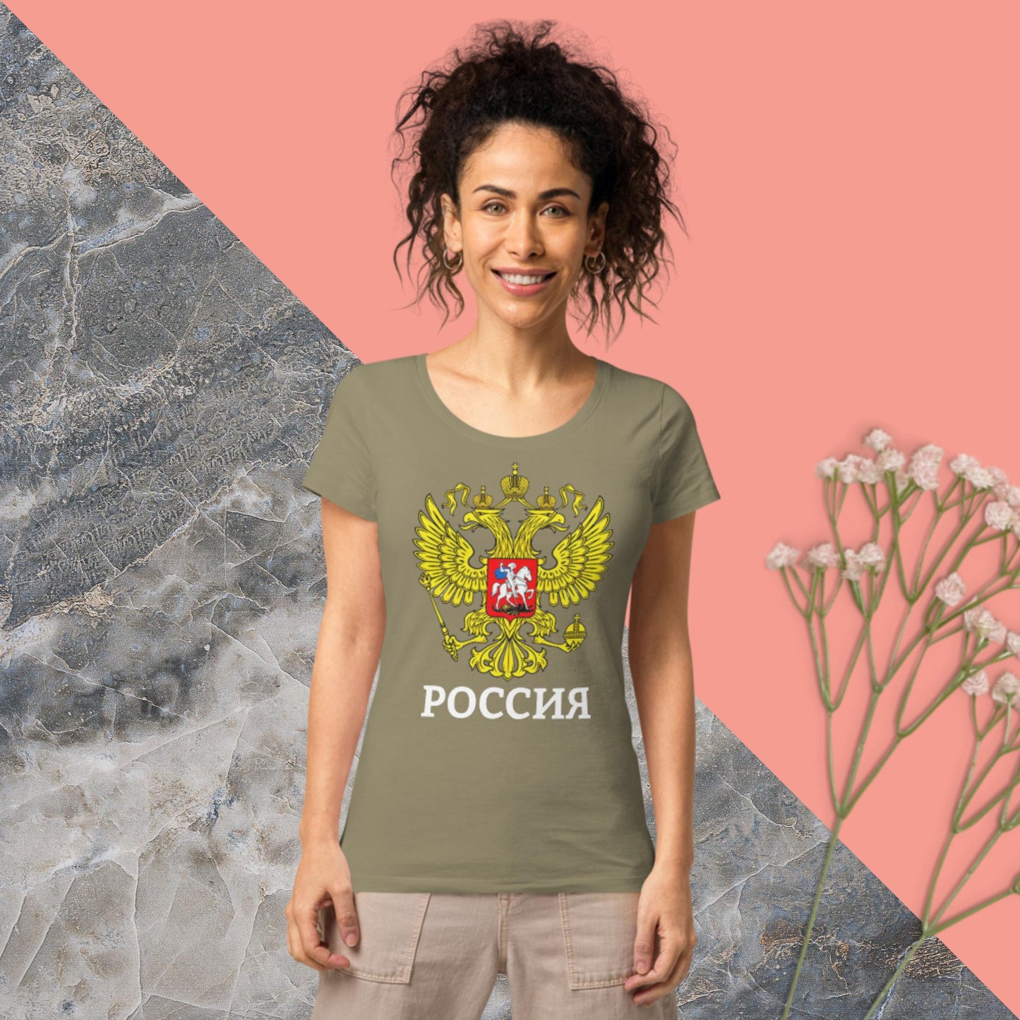 Russland Basic Bio-T-Shirt für Damen in verschiedenen Farben