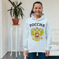 Enganliegender Bio-Hoodie für Damen mit Russland-Wappen in verschiedenen Farben